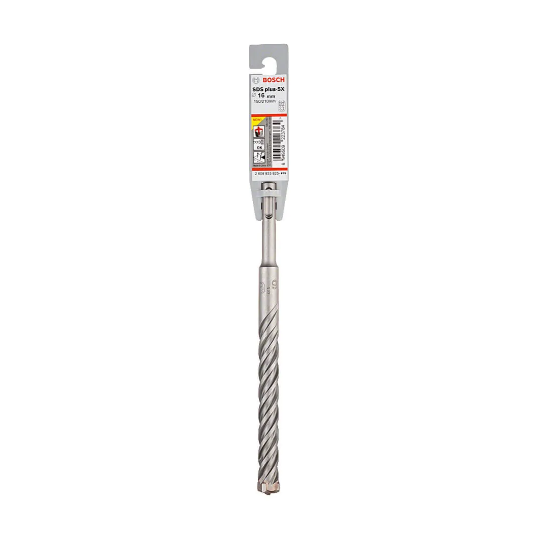 Bosch 16 x 150 x 210 mm SDS Plus-5X Hammer Drill Bits, 2 608 833 825