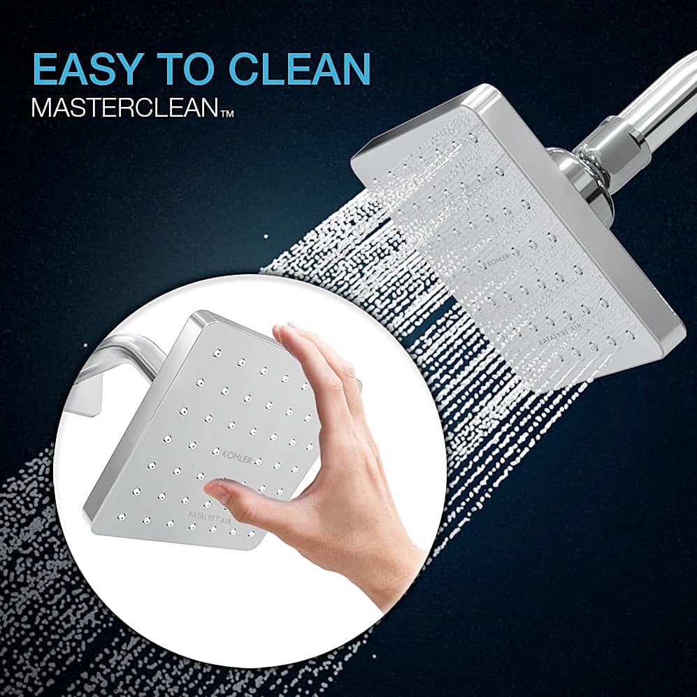 Kohler Parallel Square Shower Head With Shower Arm In Polished Chrome Finish, K-22645IN-CP