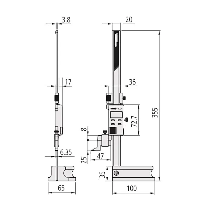 Mitutoyo 0 - 200 mm Absolute Digital Height Gauge With Linear Encoder, 570-227