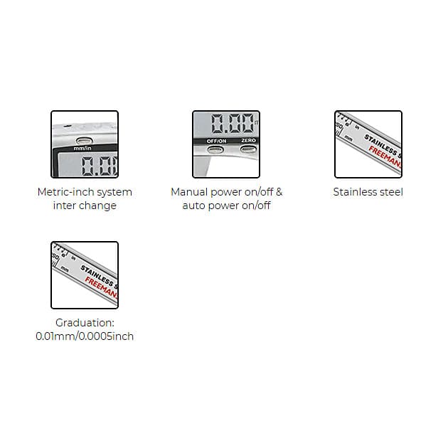 Freemans 150 mm / 6 Inch Stainless Steel Digital Caliper, FDC150