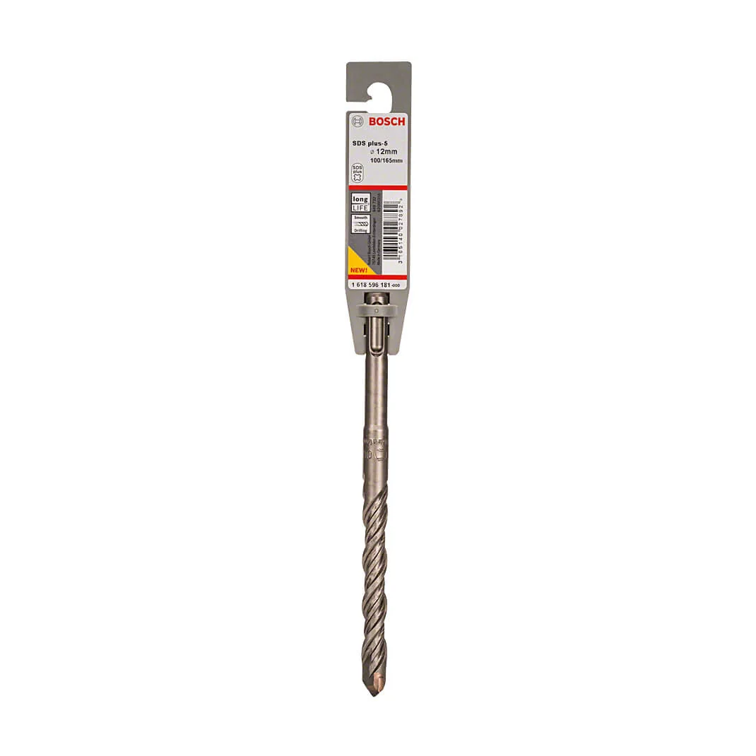 Bosch 12 x 165 mm SDS Plus-5 Drill Bits, 1 618 596 181