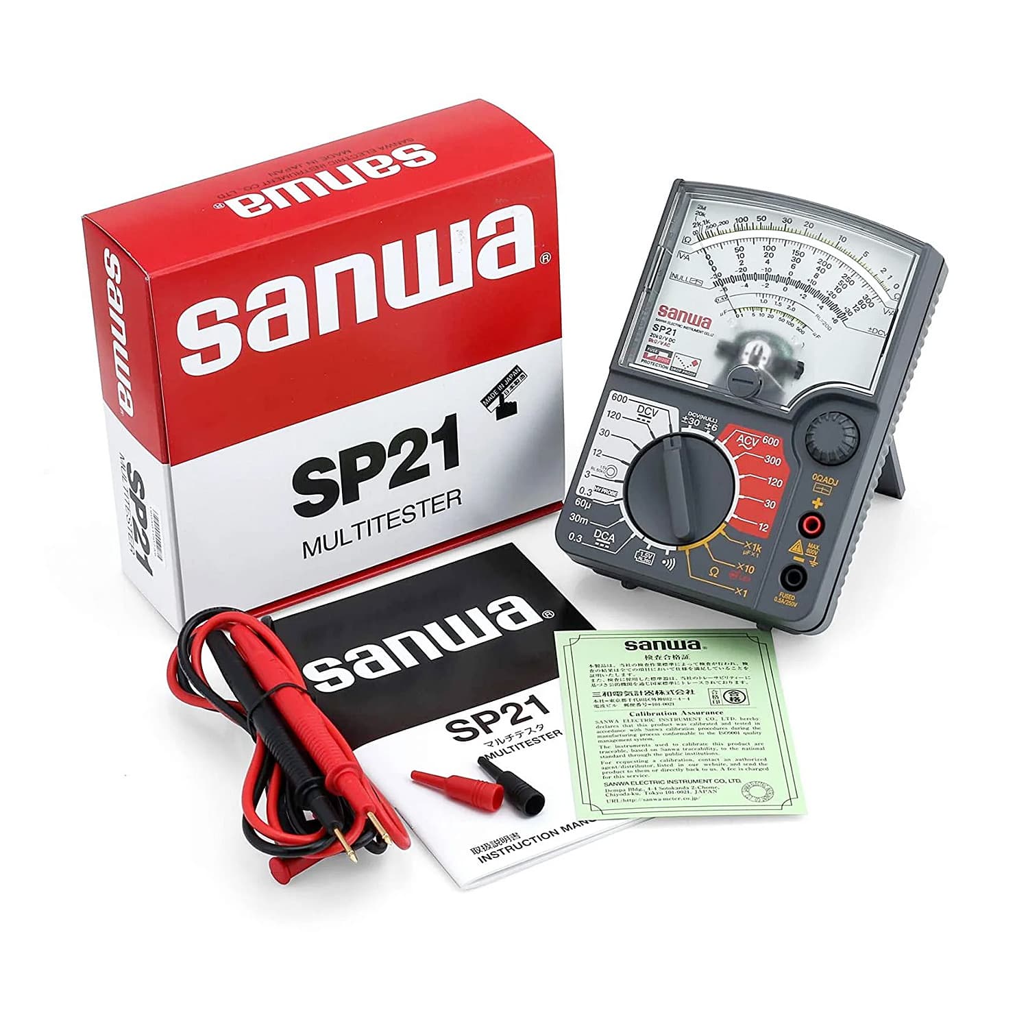 Sanwa 0.3 - 600V Analog Multimeter with Continuity Check Beeper, SP21