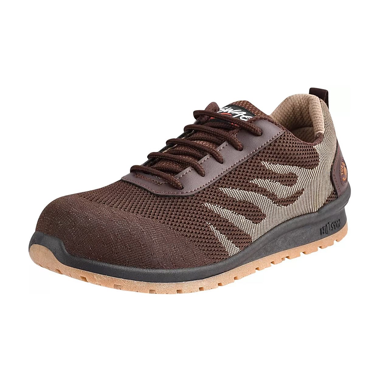 Hillson Dual Density TFP Sole Synthetic Leather Swag Safety Shoes - Steel Toe (Brown & Tan), Swag-1909