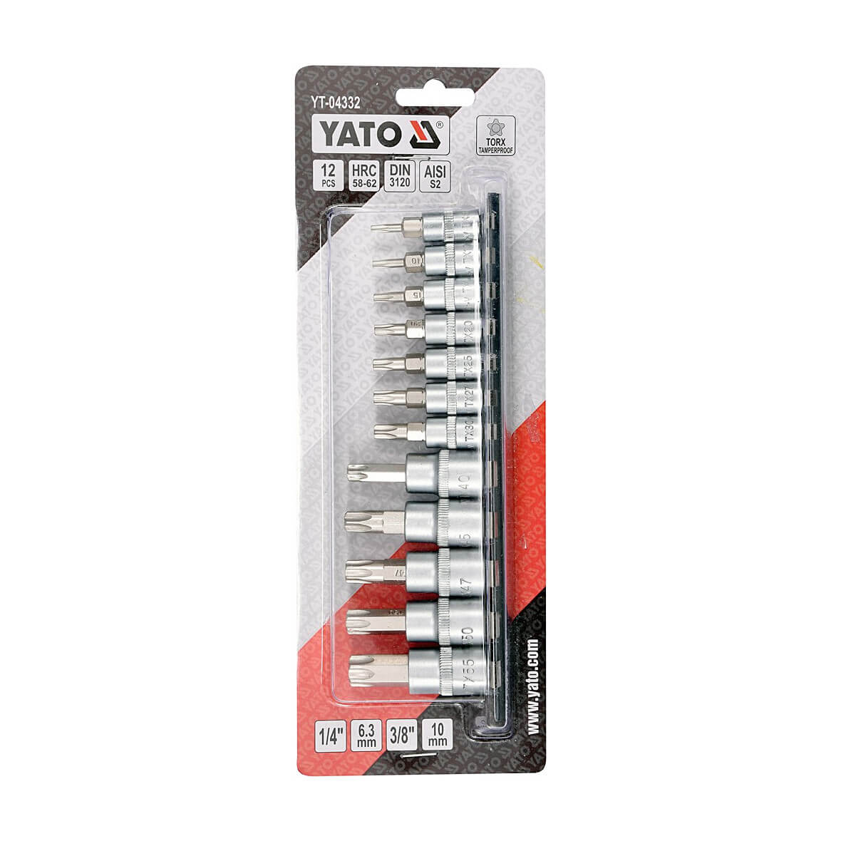 Yato 12 Pcs Torx Bit Sockets Set, YT-04332