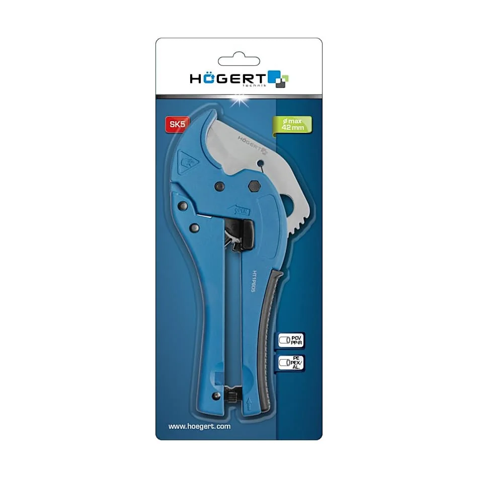Hogert 42 mm Plastic Pipe and Tubing Cutter (Aluminum), HT1P605
