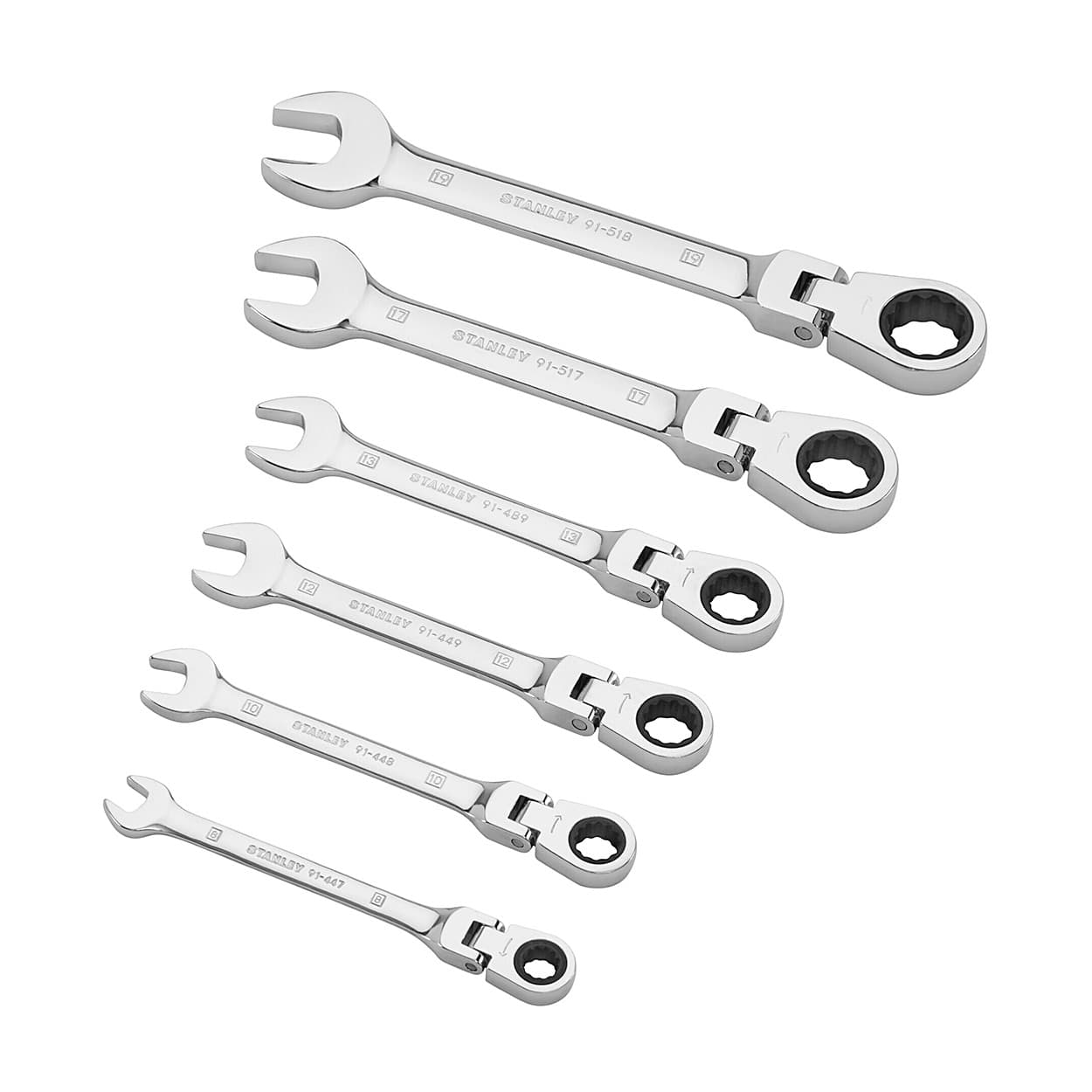 Stanley 6 Pcs Articulated Accelerator Flexible Ratcheting Combination Wrench Set, 4-91-444