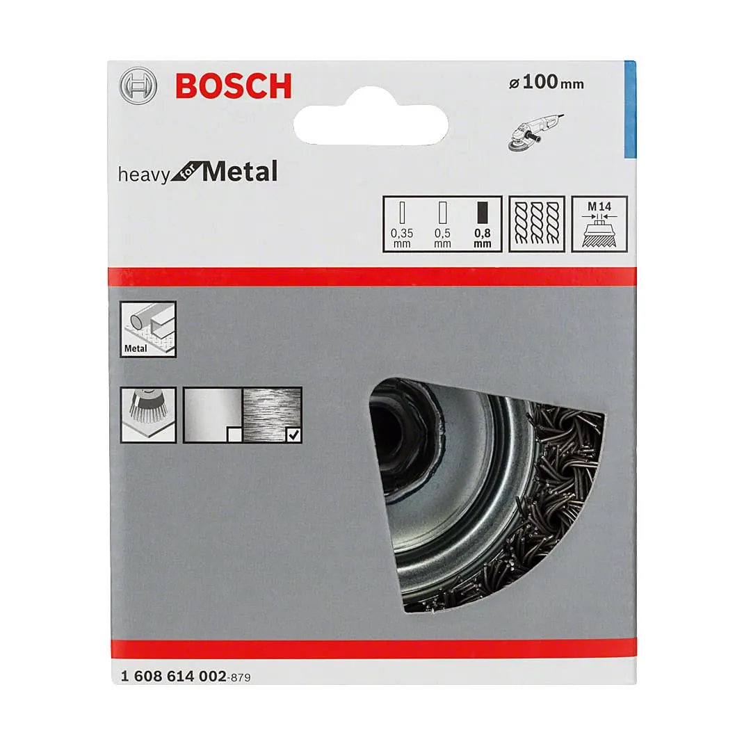Bosch 100 mm Dia. Steel Wire Cup Brush with Knotted Wire, 1 608 614 002