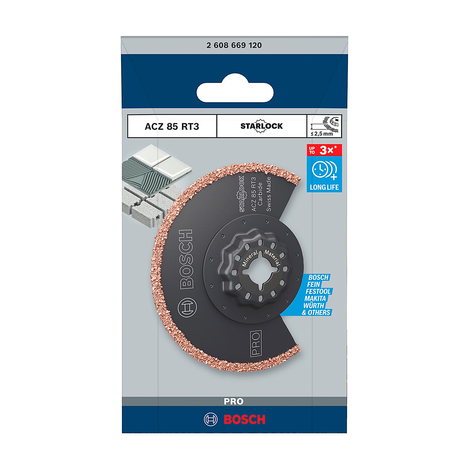 Bosch 85 mm Dia. Starlock Carbide-RIFF Segment Saw Blade, ACZ 85 RT3