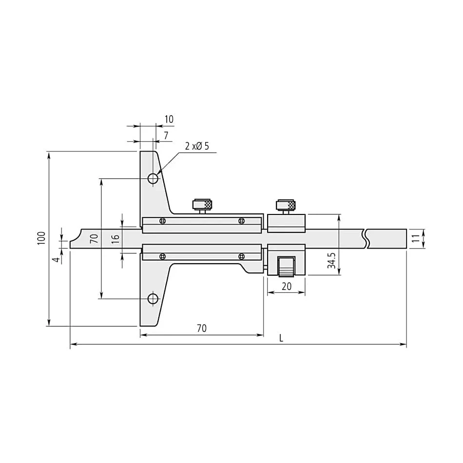 Mitutoyo 0 - 150 mm Vernier Depth Gauge, 527-201