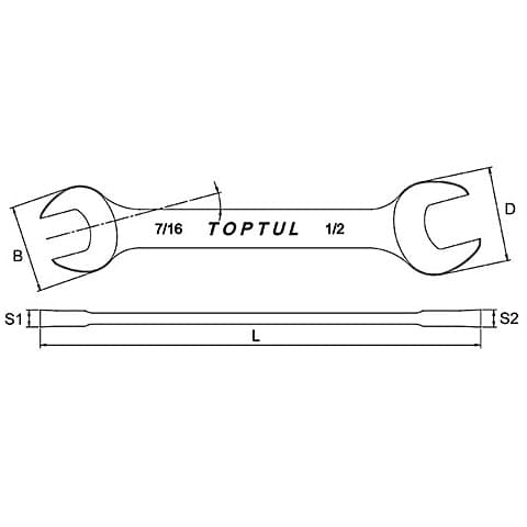 Toptul 11/16 x 3/4 Inch Double Open End Wrench (Mirror Polished), ACAJ2224