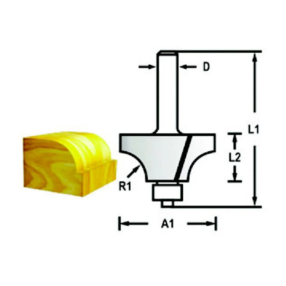 Makita 8.00 mm Router Bit (Double Roundover Bit), D-68650