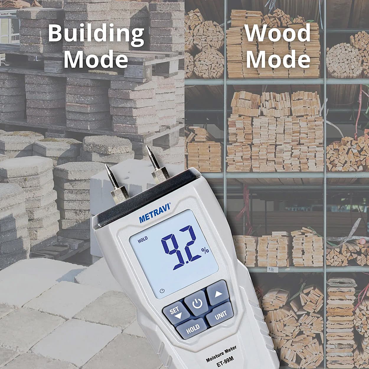 Metravi 6% - 99% Pin-Type Digital Moisture Meter (Mini Environment Meter), ET-99M
