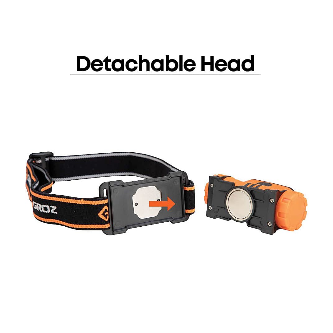Groz 150 Lumens Rechargeable Headlamp with Hand Sensor, LED/220