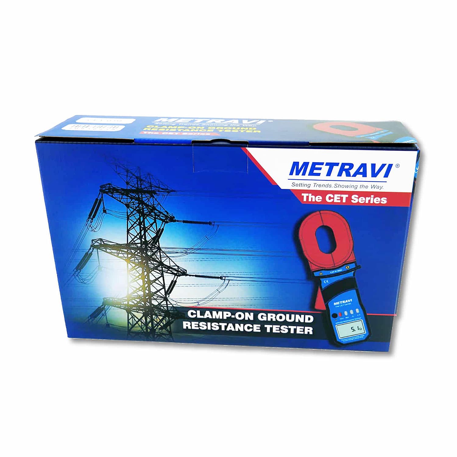 Metravi 4 Digits / 0.01 Ohm - 200 Ohm Resistance Range Clamp-On Earth & Ground Resistance Tester with Bluetooth, CET-05B