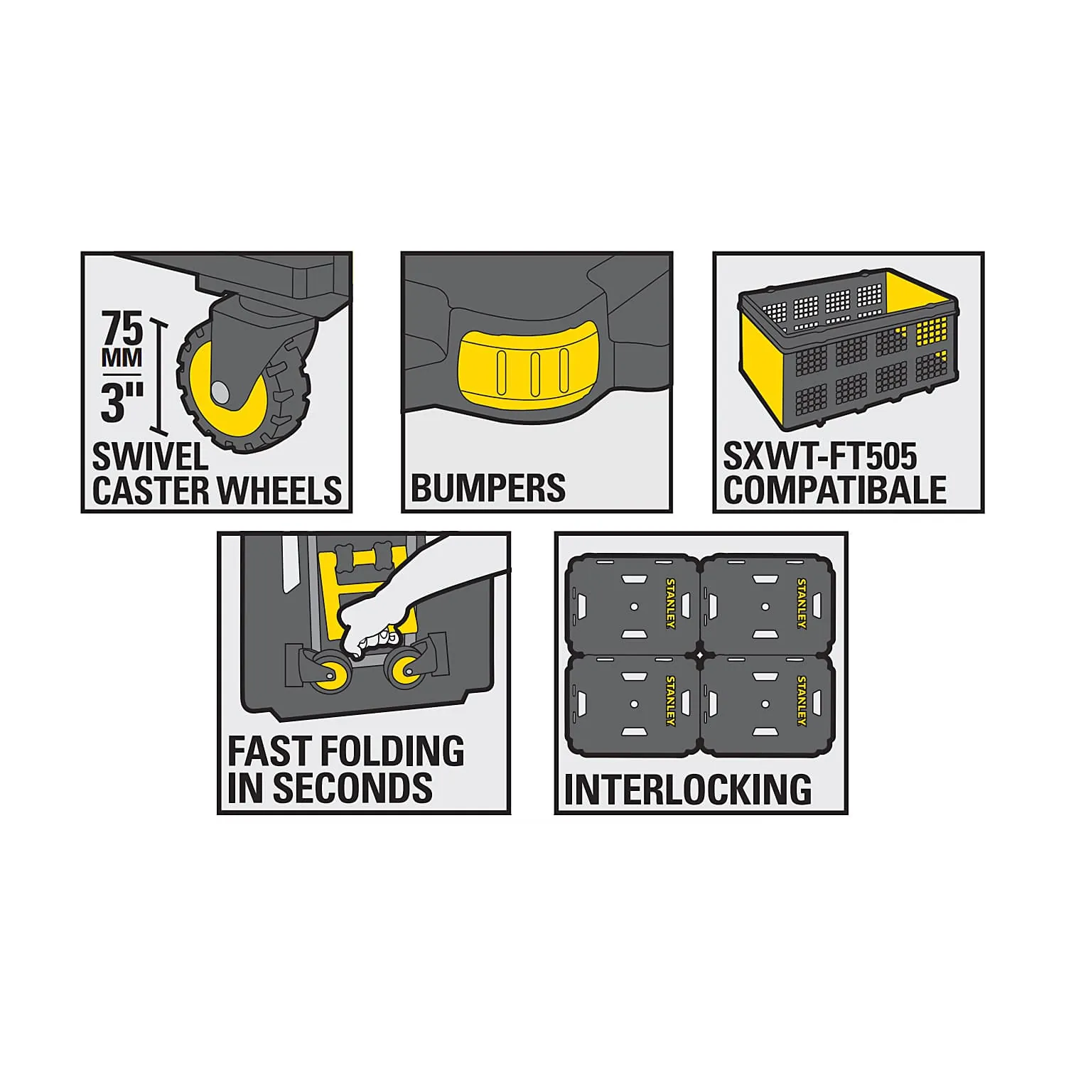 Stanley 137 Kg Load Capacity Utility Platform Dolly, SXWT-PC531-SP