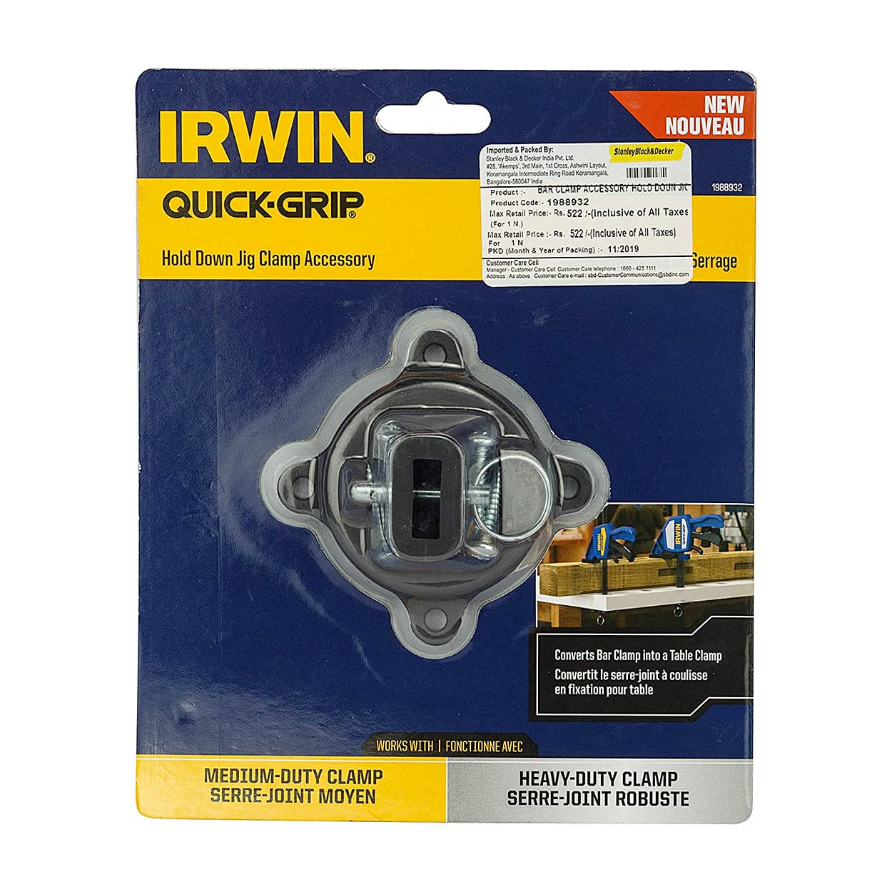 Irwin Quick Grip Hold Down Jig Coupler, 1988932
