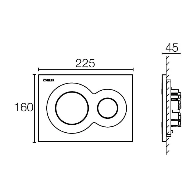 Kohler Lynk Pneumatic Faceplate In Glossy Black Finish, K-75890IN-P-7