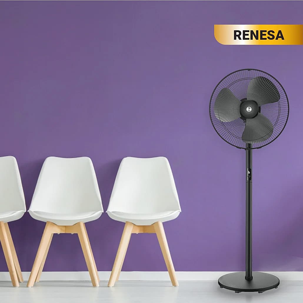 Atomberg Renesa Pedestal Fan 400 mm BLDC Motor Energy Saving With Remote Control (Black)