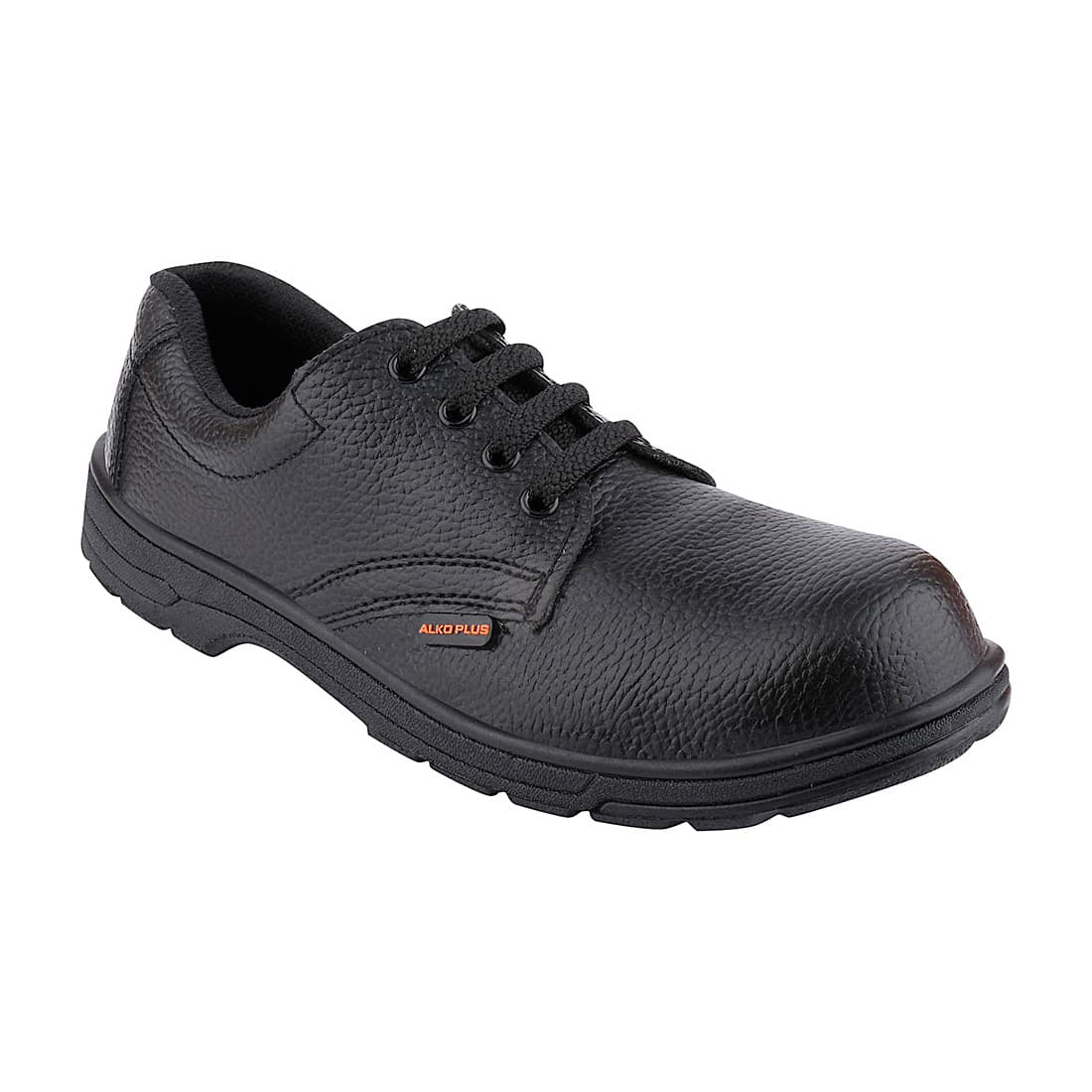 Alko Plus Low Ankle Synthetic Leather Safety Shoe with Single Colour PVC Sole - Composite Toe (Black), APS T2