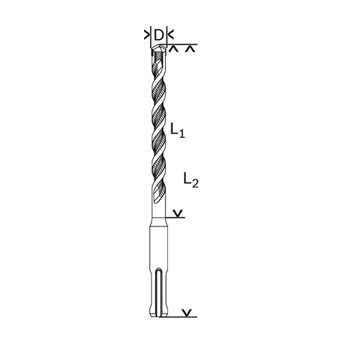 Bosch 10 x 210 mm SDS plus-3 Drill Bits (Pack of 10 Pcs), 2 608 830 959