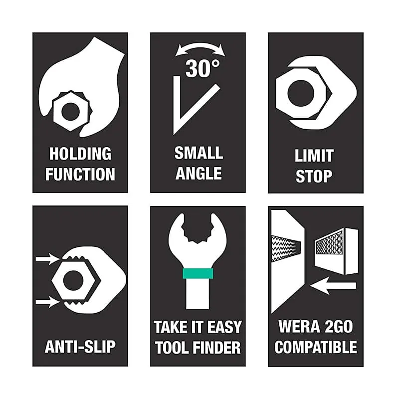 Wera 6000 Joker 4 Set 1 Set of Ratcheting Combination Wrenches, 05073290001
