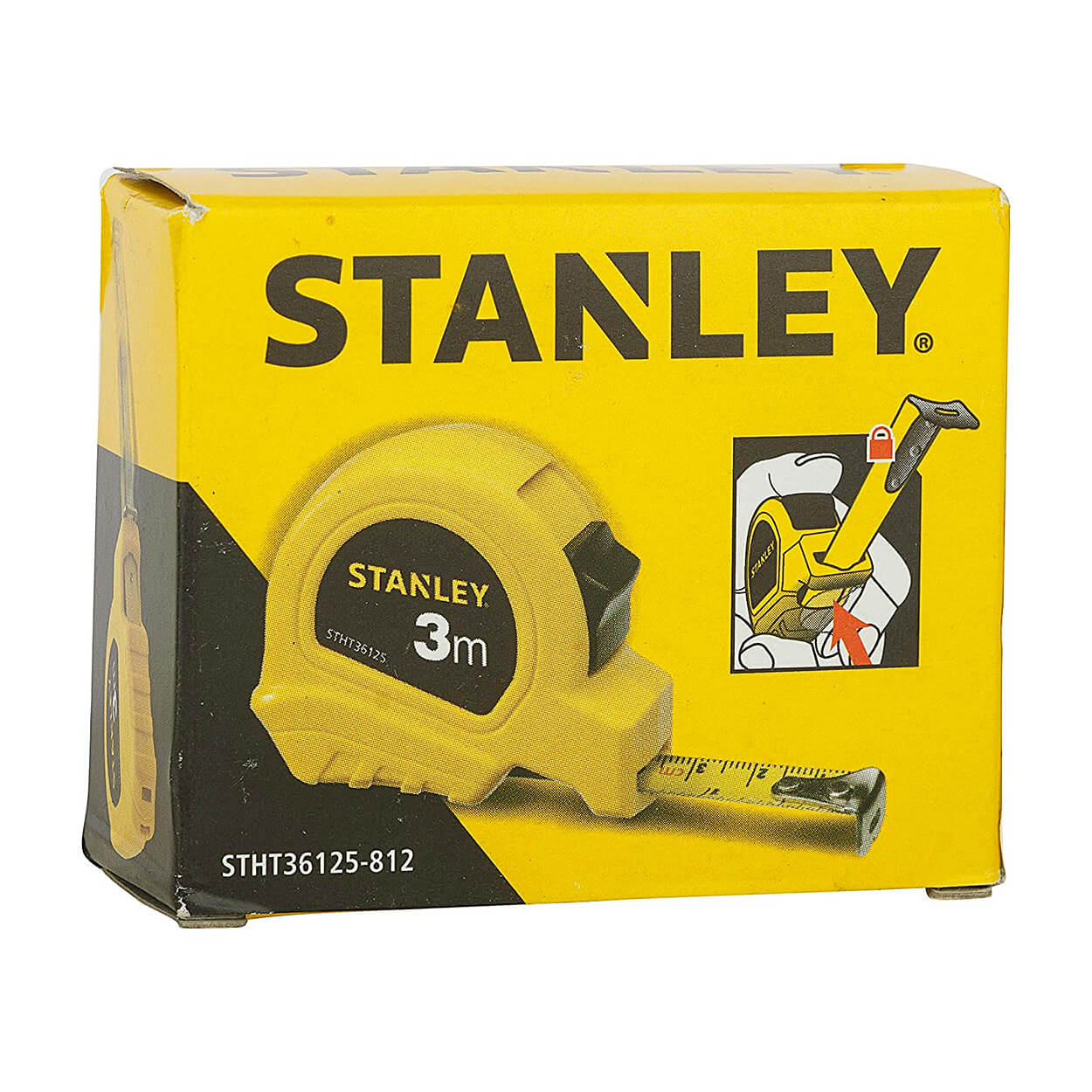 Stanley 3Mtr x 13mm Width Plastic Short Measuring Tape, STHT36125-812