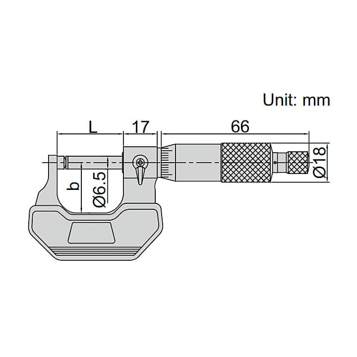 Insize 0 - 25 mm Spherical Anvil Tube Micrometer, 3260-25SA