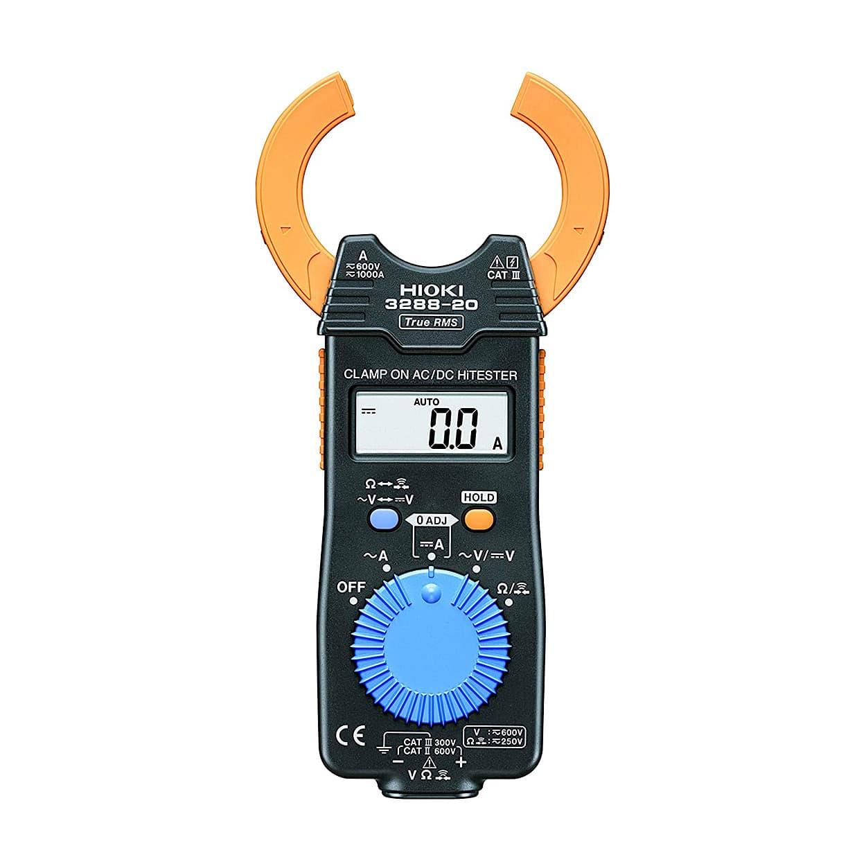Hioki 419.9 mV - 600 V AC Clamp On AC/DC HiTester (True-RMS), 3288-20
