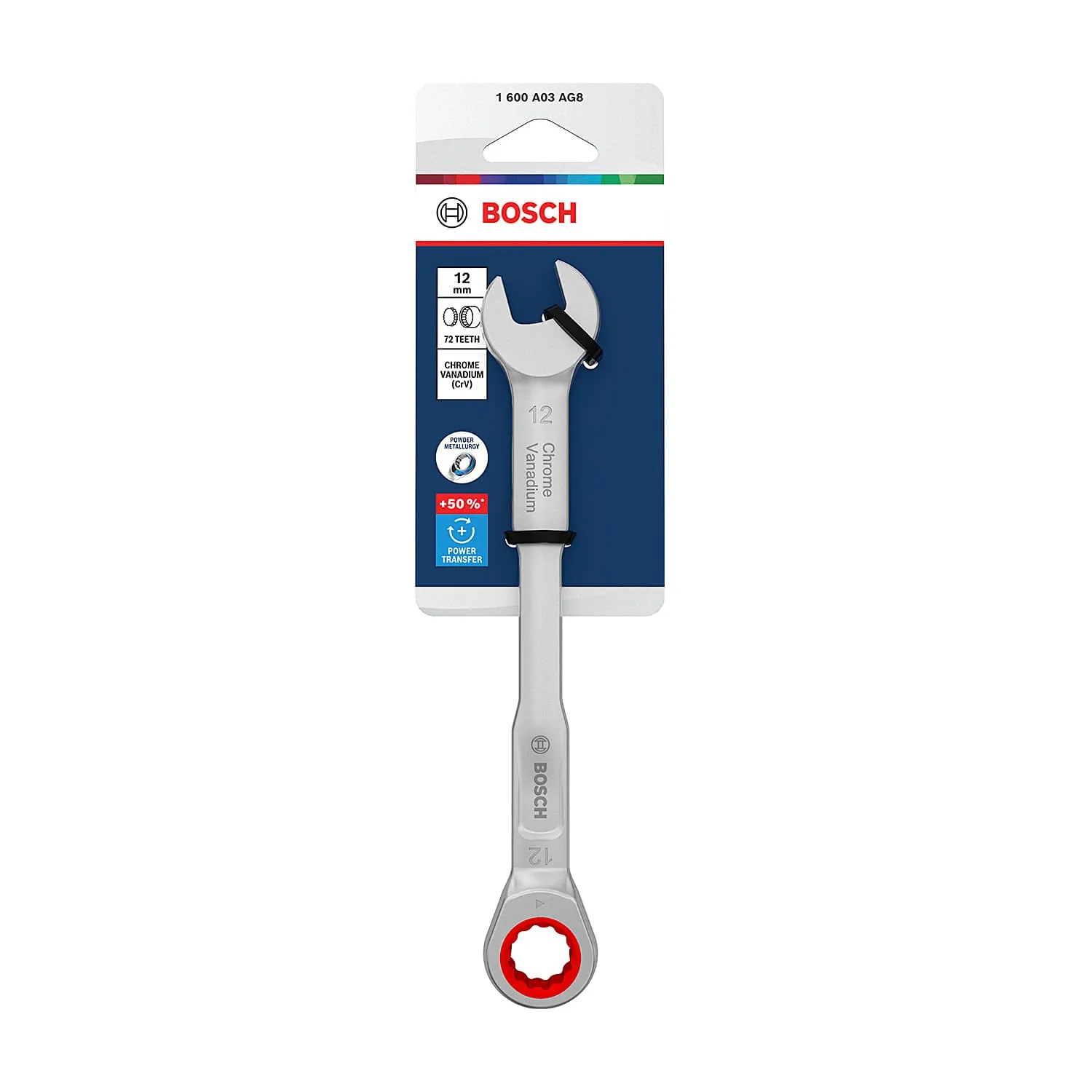 Bosch 12 mm Ratchet Combination Wrench (72 Teeth), 1 600 A03 AG8