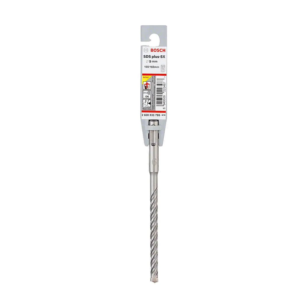 Bosch 9.00 x 100 x 160 mm SDS Plus-5X Hammer Drill Bits, 2 608 833 795