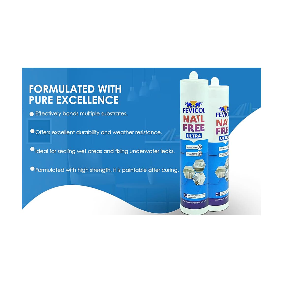 Fevicol 425 gm Nail Free Ultra Multipurpose Adhesive Sealent (Pack of 24 Pcs)