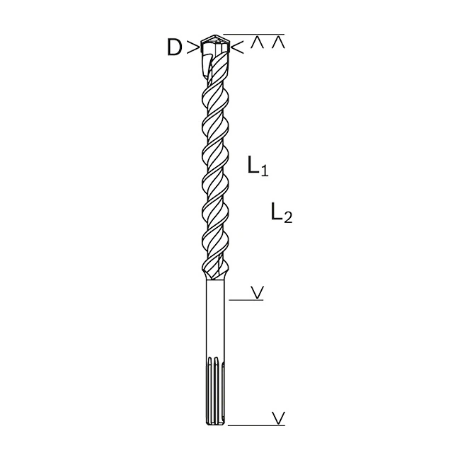 Bosch 28 x 600 x 720 mm SDS Max-9 Natural Stone Hammer Drill Bits, 1 618 596 503
