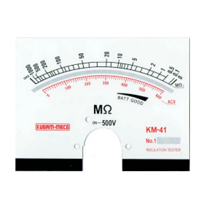 Kusam-Meco 500V / 1000 MOhms Analog Insulation Resistance Tester, KM 41