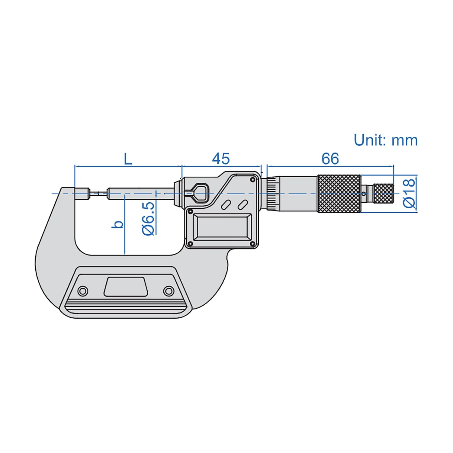 Insize 0 - 25 mm Digital Spline Micrometer (Type A), 3533-25A