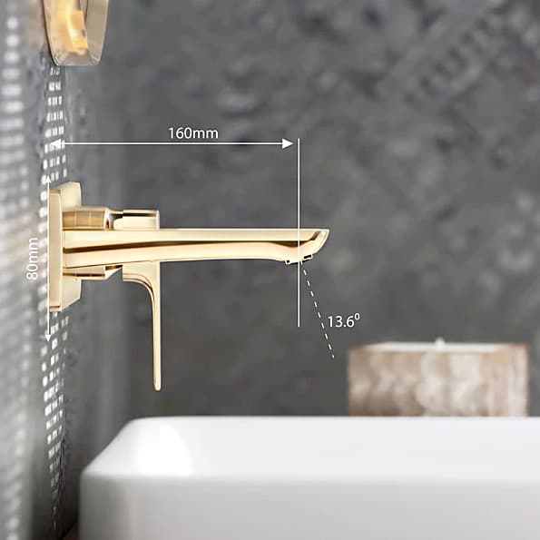 Kohler Aleo+ Single Control Wall Mount Basin / Lavatory Faucet In French Gold Finish, K-5684IN-4ND-AF