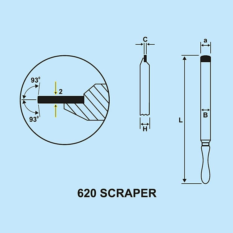 Zenstar 320 mm Length / 620 Brazed Scraper, 620-1315
