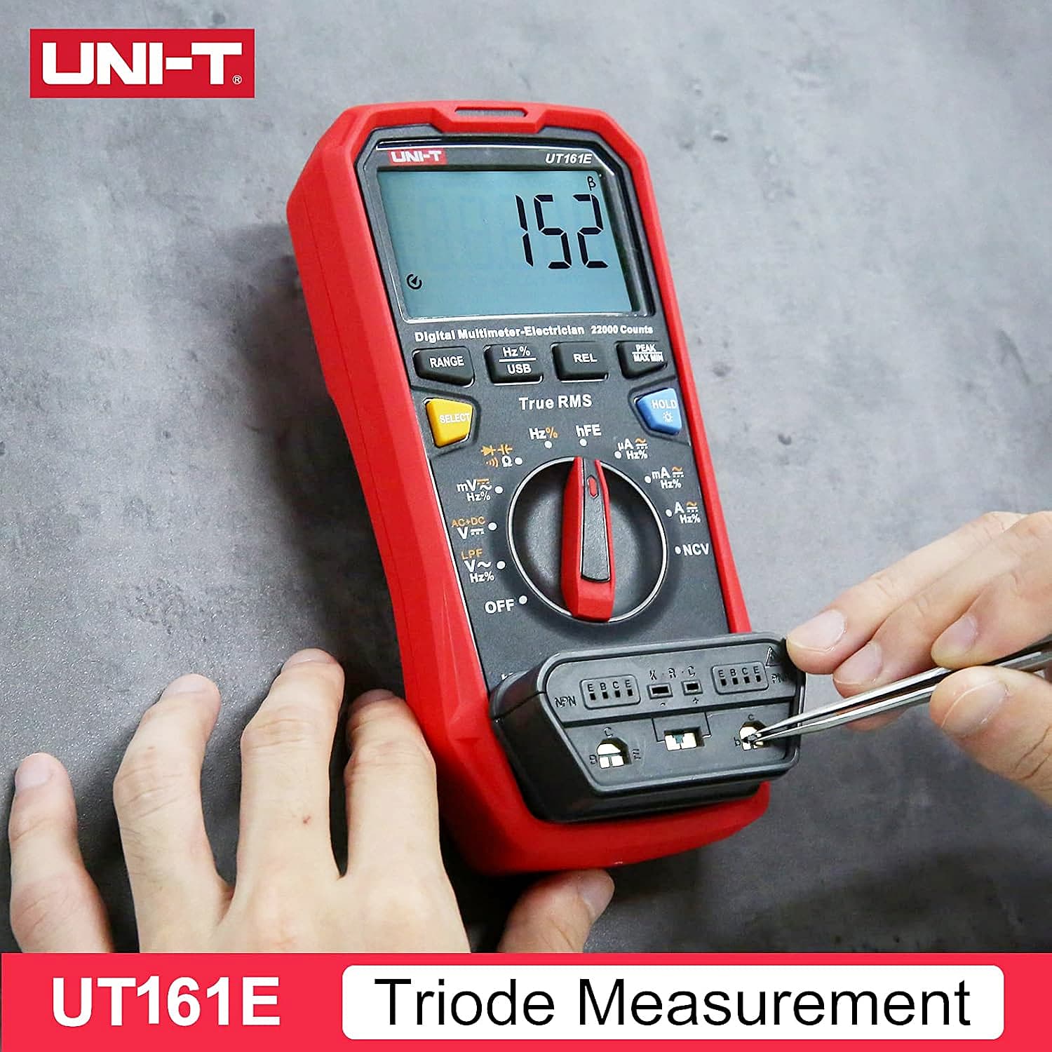 UNI-T 22000 Count True-RMS Electrician Digital Multimeter, UT161E