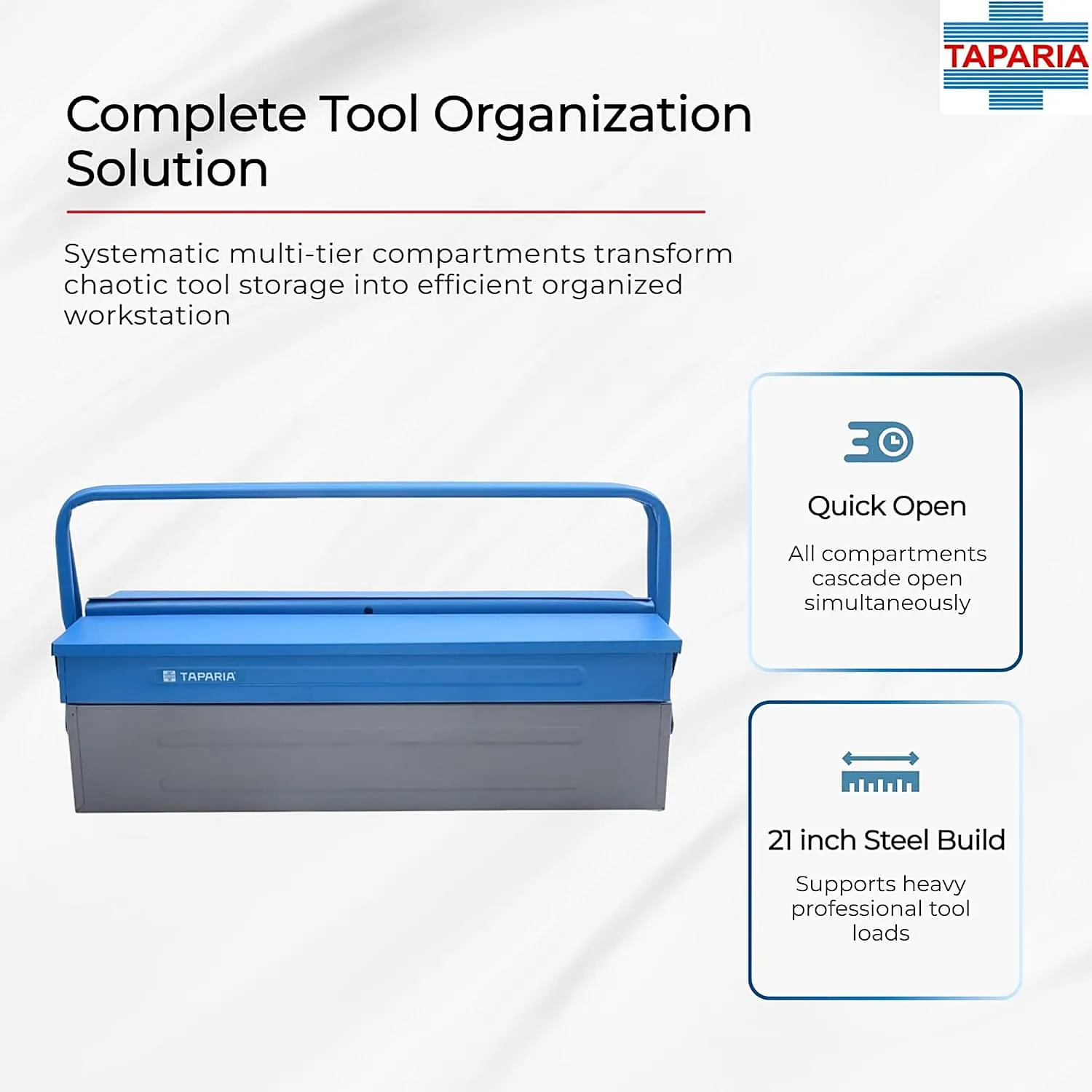 Taparia 3 Compartments Cantilever Tool Box, CTB 2103