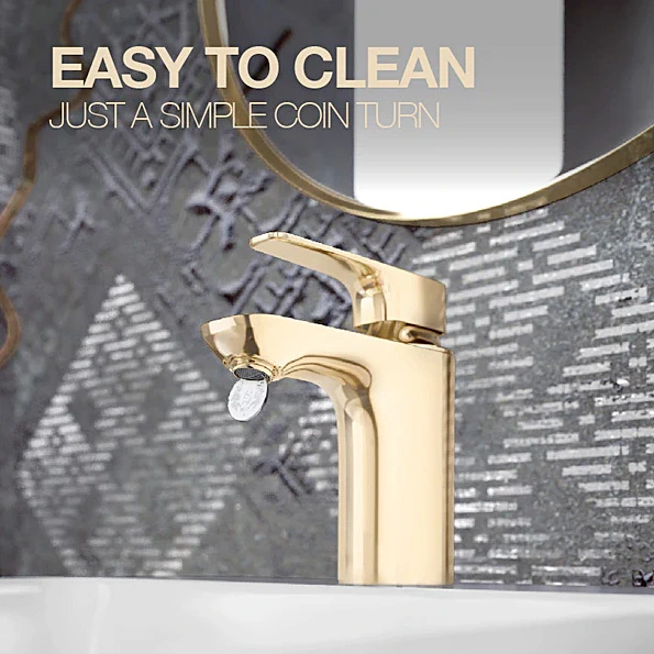 Kohler Aleo+ Single Control Basin / Lavatory Faucet Without Drain In French Gold Finish, K-72312IN-4ND-AF