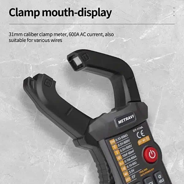 Metravi 3-5/6 Digit / 600A Digital TRMS AC/DC Clamp Meter, DT-115A