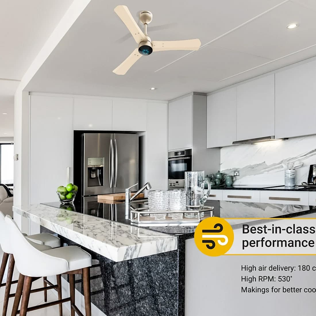 Atomberg Renesa+ 900 mm Energy Efficient Dust Resistant Ceiling Fan With BLDC Motor & Remote (Metallic Gold)