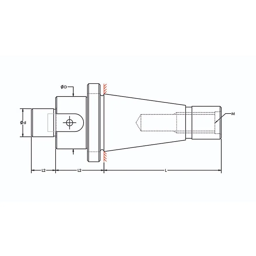 Tooltech ISO-30 / 32 mm Dia. Stub Milling Arbour (ISO Taper)