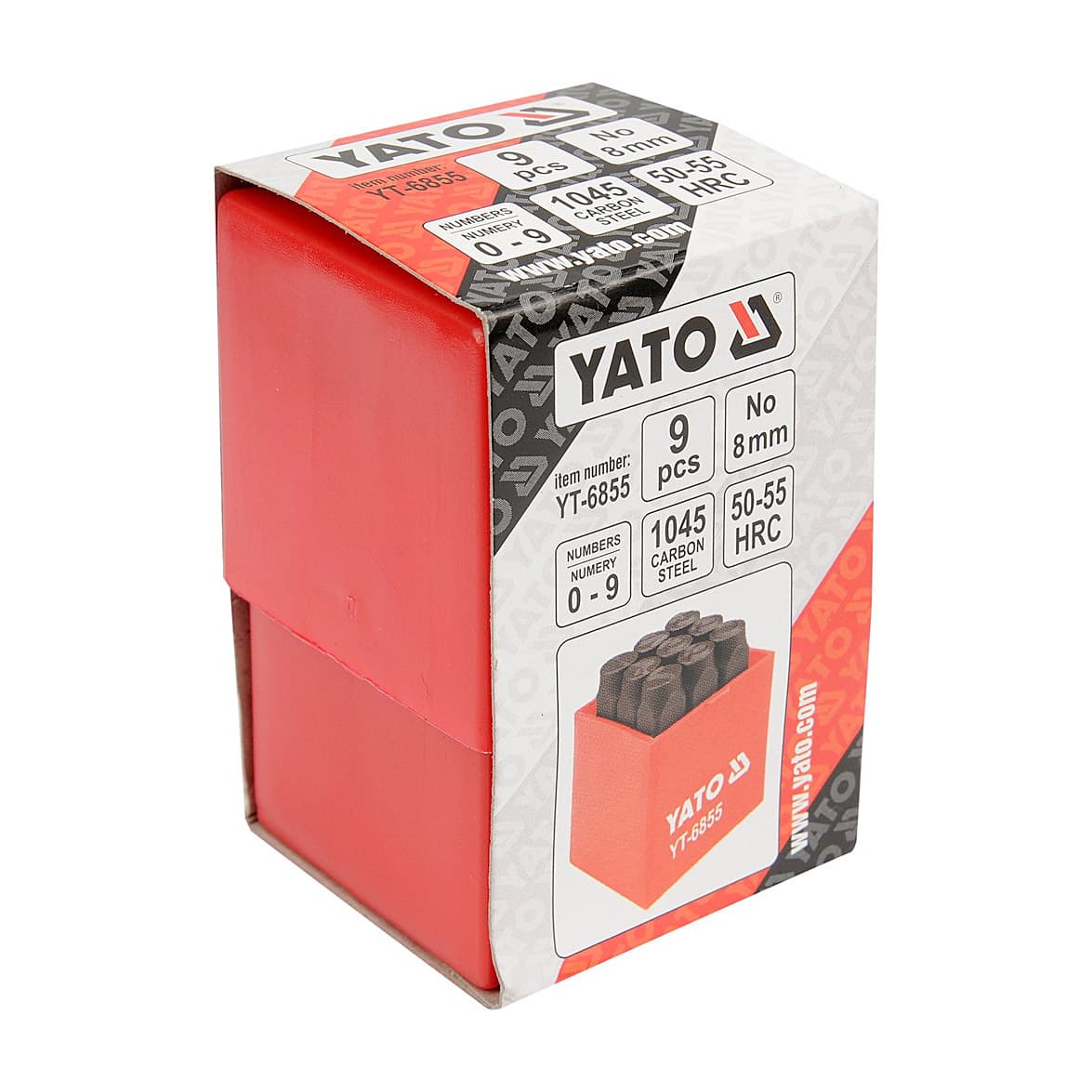 【破格】HITOto5点セット Yato 8 mm Number Stamps YT-6855, 73 mm Length | ToolBuy
