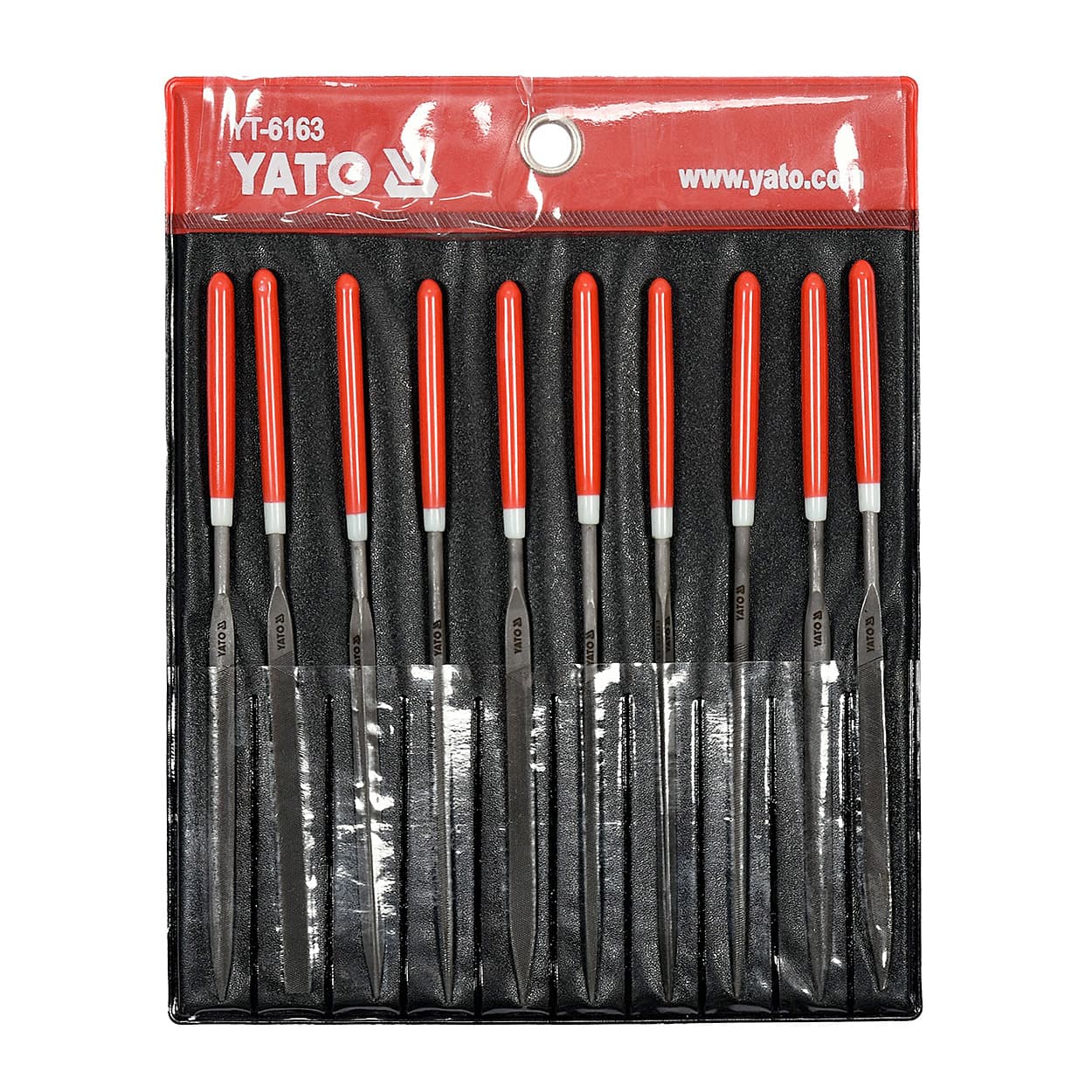 Yato 3 x 65 x 140 mm Needle File Set (Pack Of 10 Pcs), YT-6163
