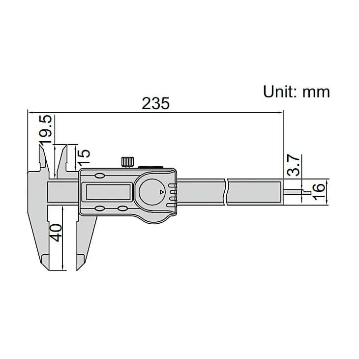 Insize 150 mm / 6 inch Plastic Digital Caliper, 1139-150