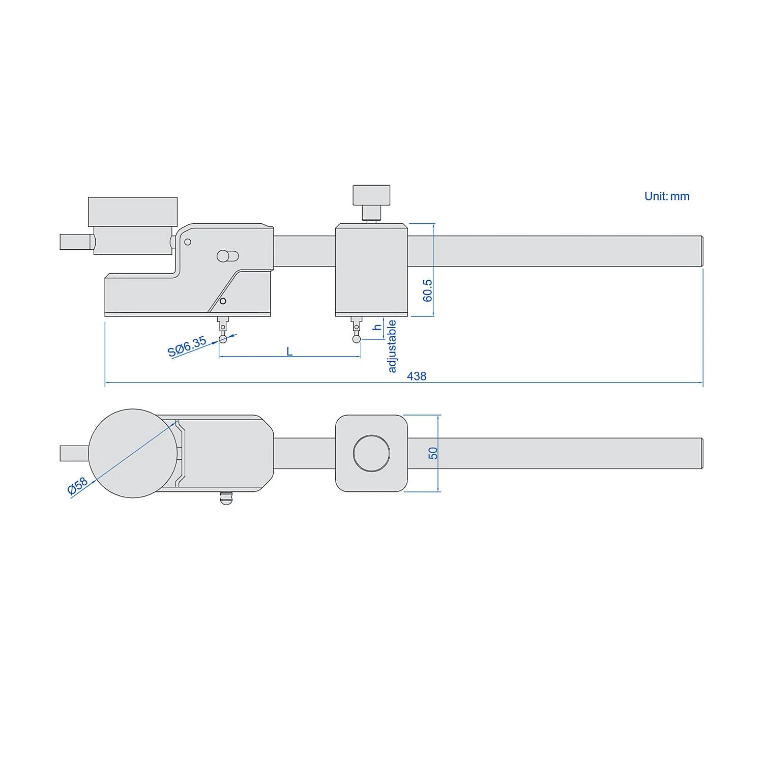 Insize 48 - 330 mm / 1.89 - 13 inch Digital Internal Measuring Gauge (Large Range), 2933-331