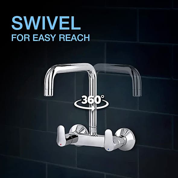 Kohler July Wall Mount Kitchen Mixer In Polished Chrome Finish, K-20591IN-4-CP
