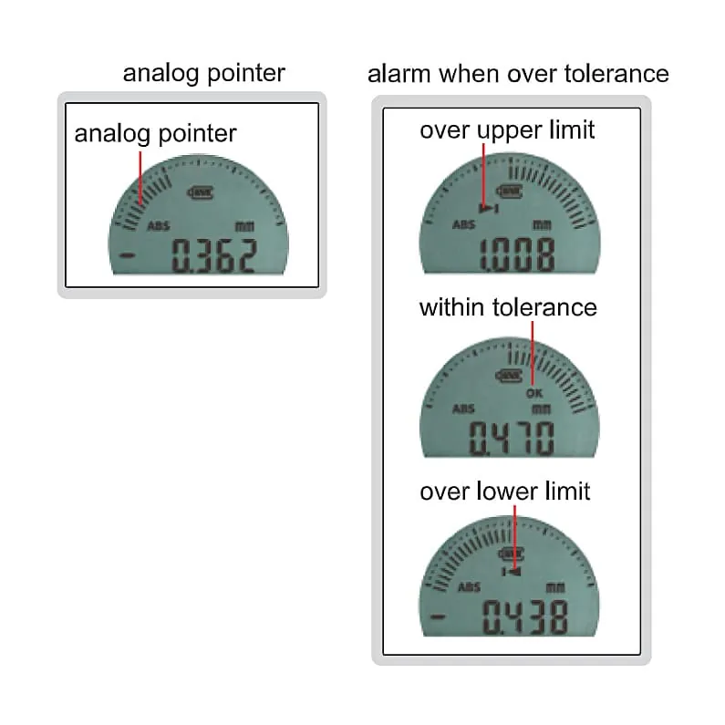Insize 0 - 12.7 mm / 0.5 inch Bluetooth High Precision Digital Indicator (Flat Back), 2510-10F