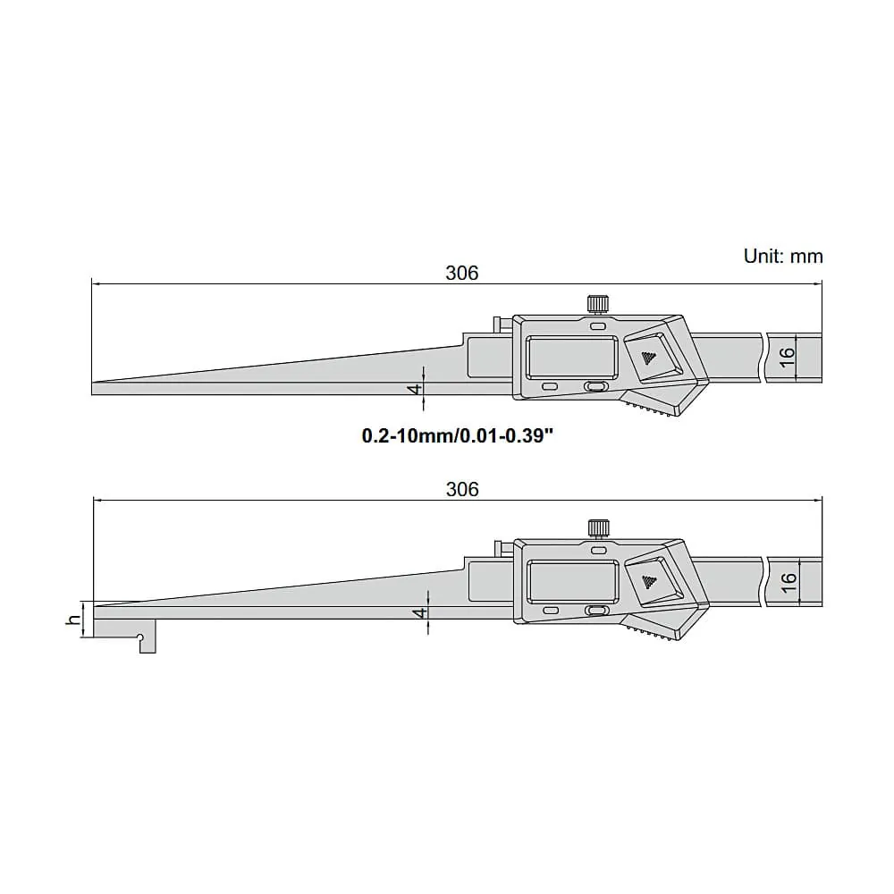 Insize 30-40 mm Digital Taper Slot Gage, 1160-40