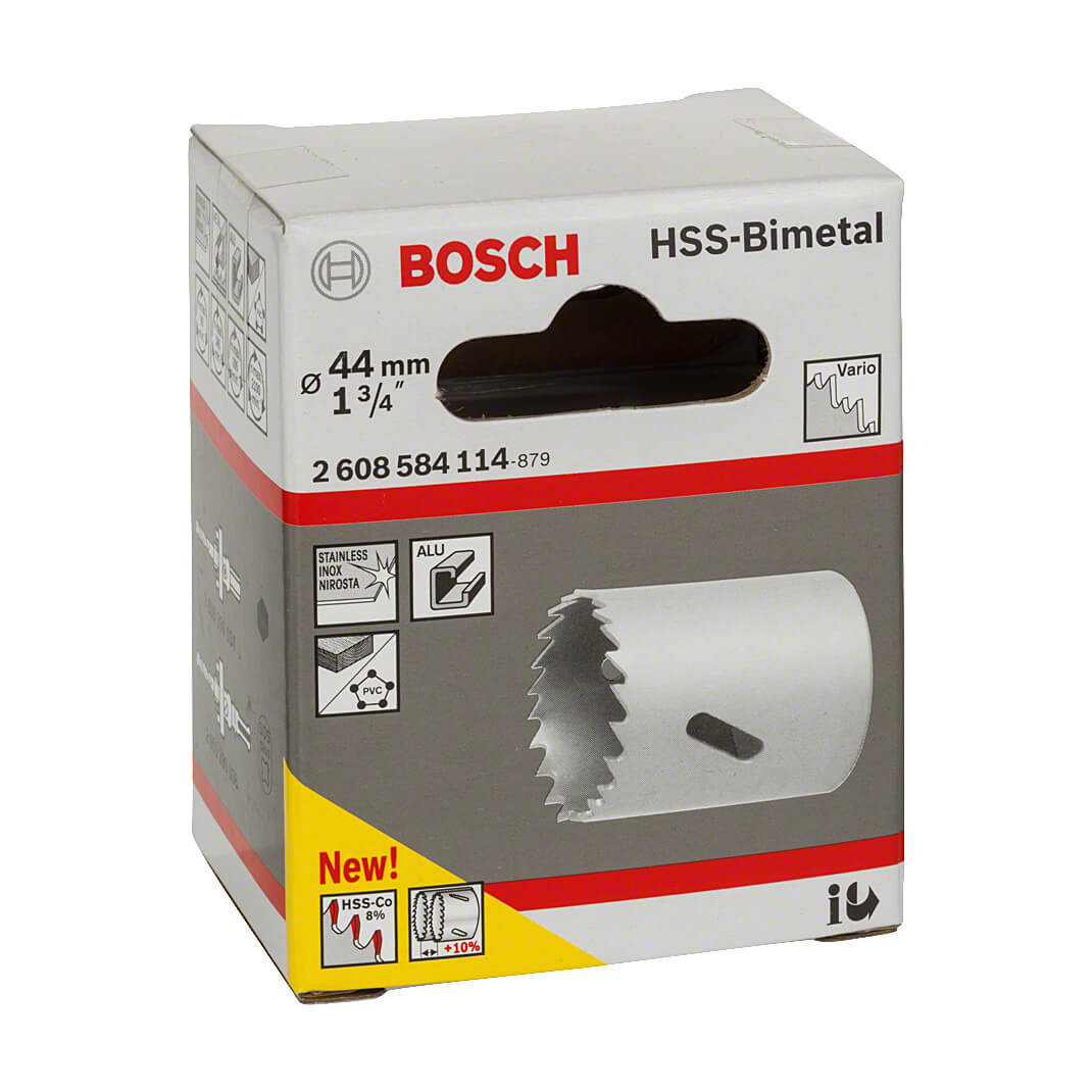 Bosch 44 mm HSS Bi-Metal Holesaw for Standard Adapter (Long Life), 2 608 584 114